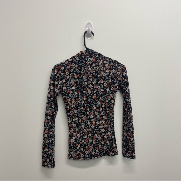 DYNAMITE FLORAL HIGH NECK LONG SLEEVE TOP / FALL / SIZE XS - Picture 6 of 6